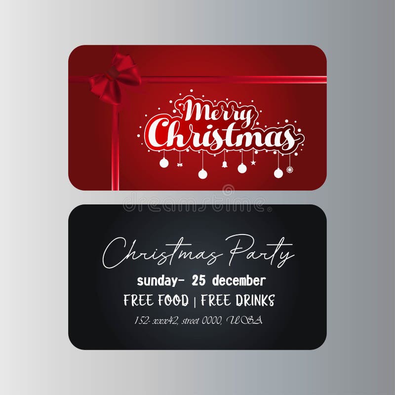 Merry Christmas Gift Card Template Stock Vector - Illustration of