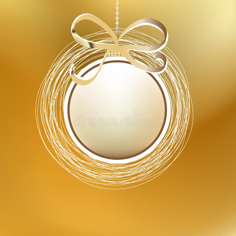 Merry Christmas Gold Card. + EPS8 Stock Vector Illustration of xmas