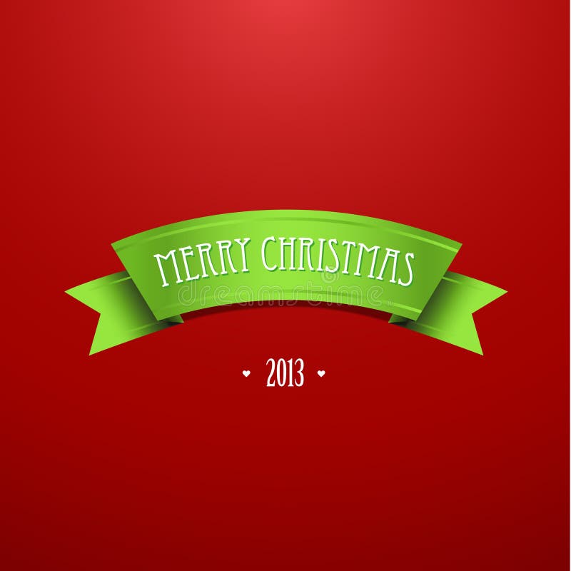 Merry christmas with green ribon 2013