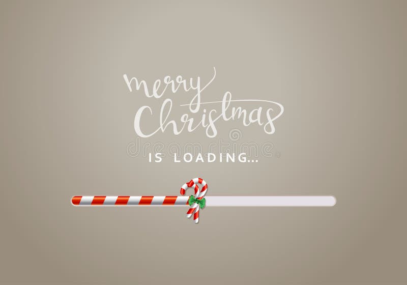 Merry Christmas greeting card. Banner design with colorful loading bar for a count down. Vector vector illustration
