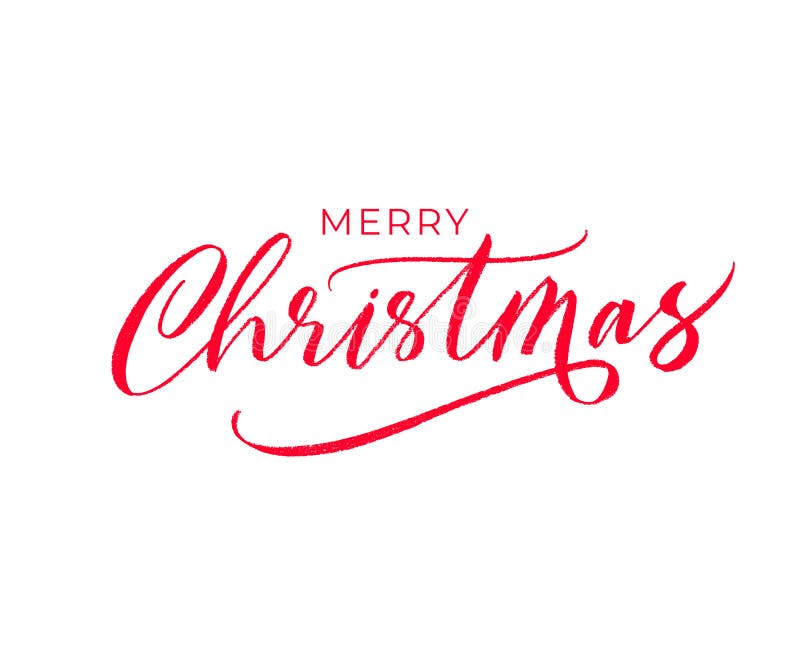 Hand Drawn Modern Brush Type Lettering Of Merry Christmas Isolated On ...