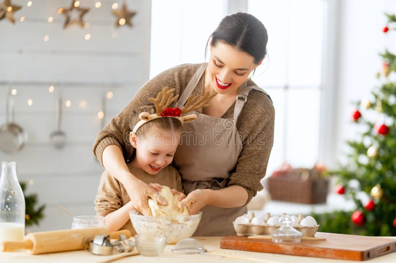 Cooking Christmas food stock image. Image of girl, child - 203544889