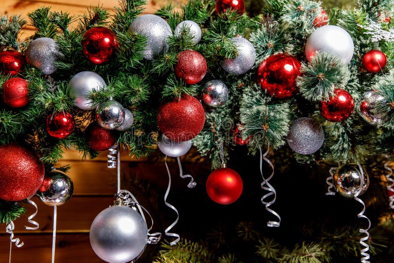 Merry Christmas and Happy Holidays. Christmas Tree Decor Stock Image Image of texture, branch