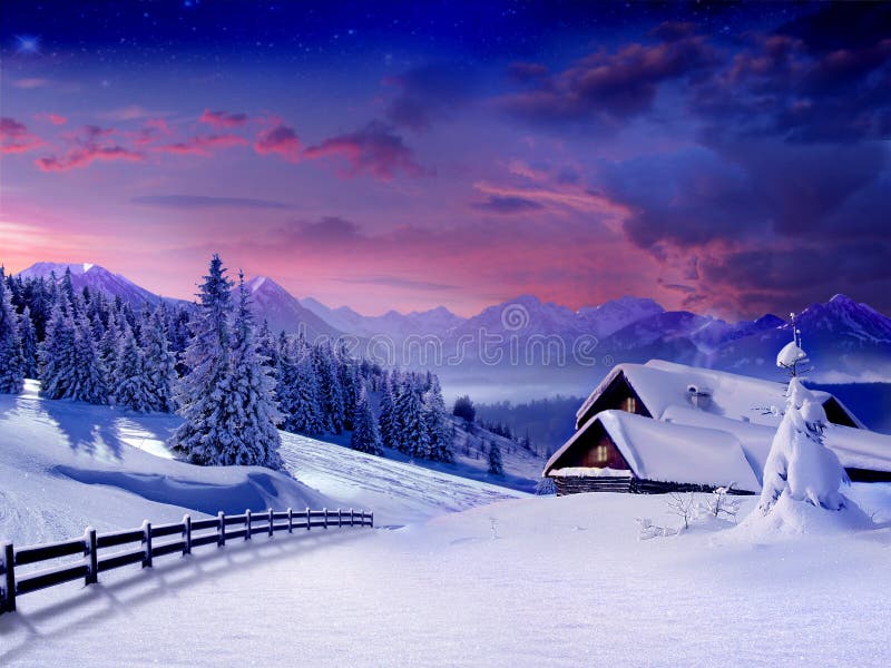 Winter Landschaft für Ihre Feier-Karte.