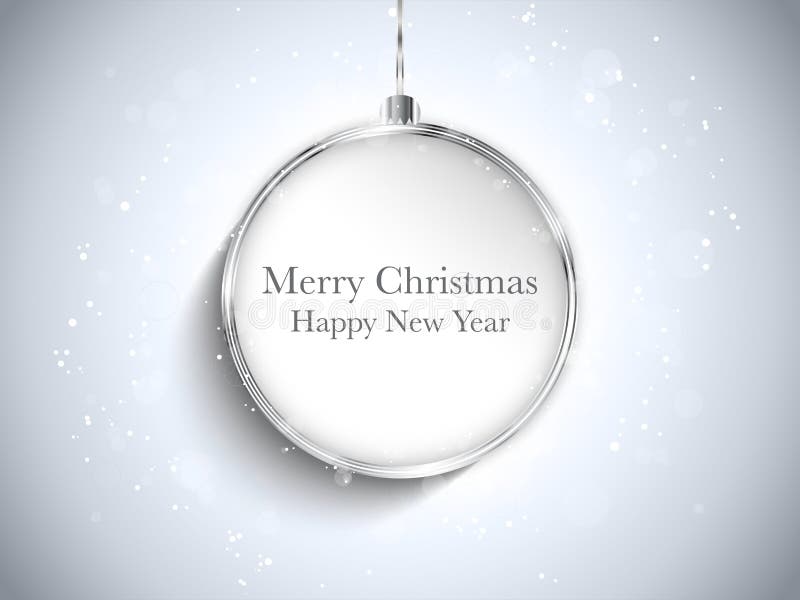 Merry Christmas Happy New Year Ball Silver with St royalty free illustration Merry Christmas Happy New Year Ball Silver with St royalty free illustration