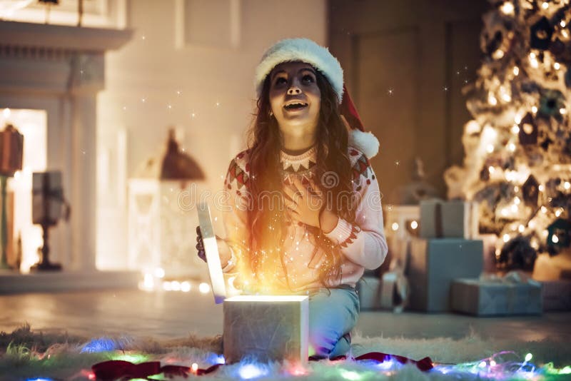 Girl on New Year`s Eve royalty free stock photography Girl on New Year`s Eve royalty free stock photography
