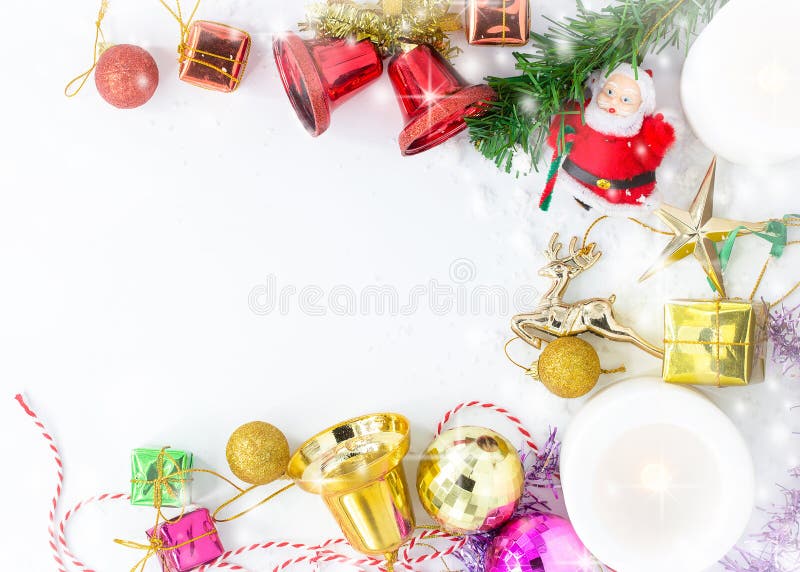 Merry Christmas and Happy New year with festive decoration,Copy space,top view stock photos Merry Christmas and Happy New year with festive decoration,Copy space,top view stock photos