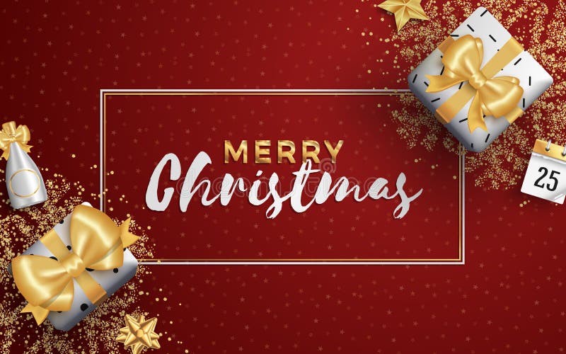 Merry Christmas Layout Social Media Banner or Flyer Template. Stock ...