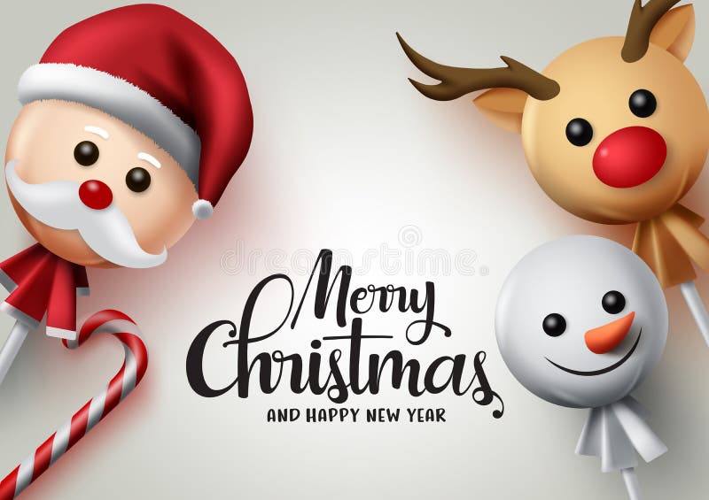 Merry christmas lollipops vector background. Merry christmas greeting text.