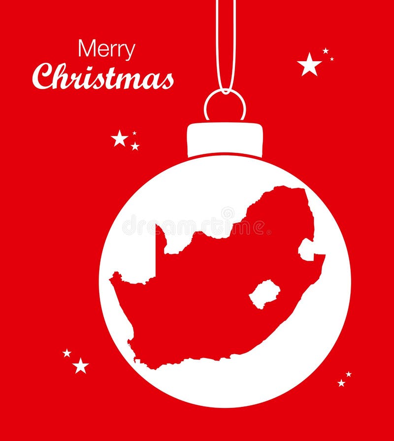 Merry Christmas Map South Africa Stock Illustration Illustration of
