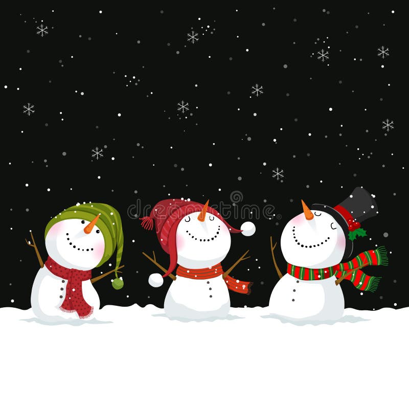 Merry Christmas and New Year greeting card with snowmen stock illustration Merry Christmas and New Year greeting card with snowmen stock illustration