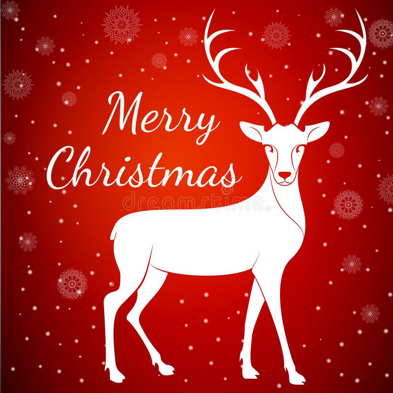 Merry Christmas red deer stock vector. Illustration of noble - 81400907