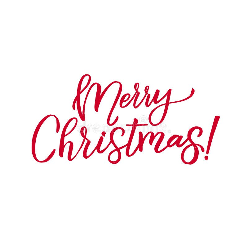 Merry Christmas Red Lettering Inscription, Artistic Written for ...