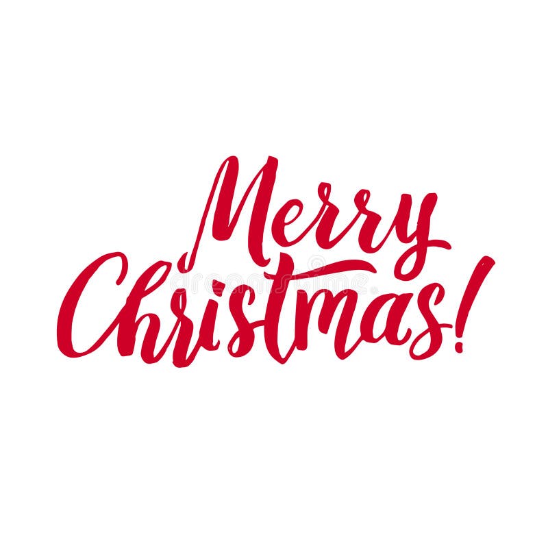 Merry Christmas Red Lettering Inscription, Artistic Written for ...