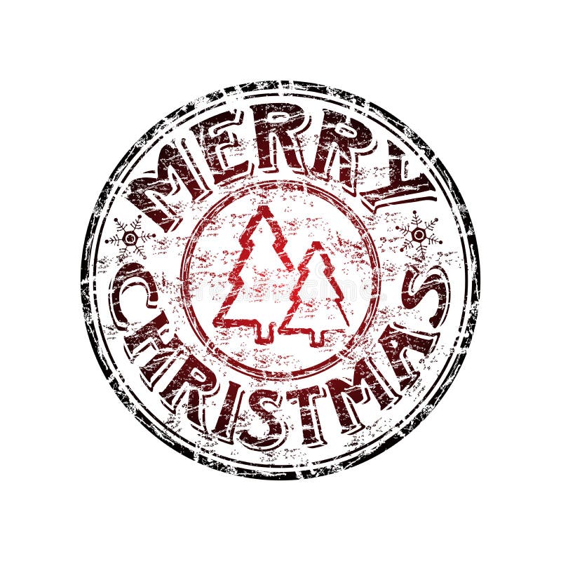 Merry Christmas rubber stamp