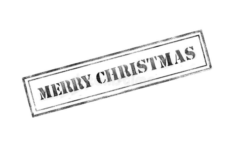 merry Christmas  Rubber Stamp Over a White Background Stock