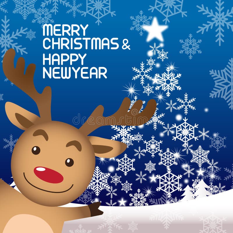 Merry Christmas And Rudolph Stock Vector Image 46757226
