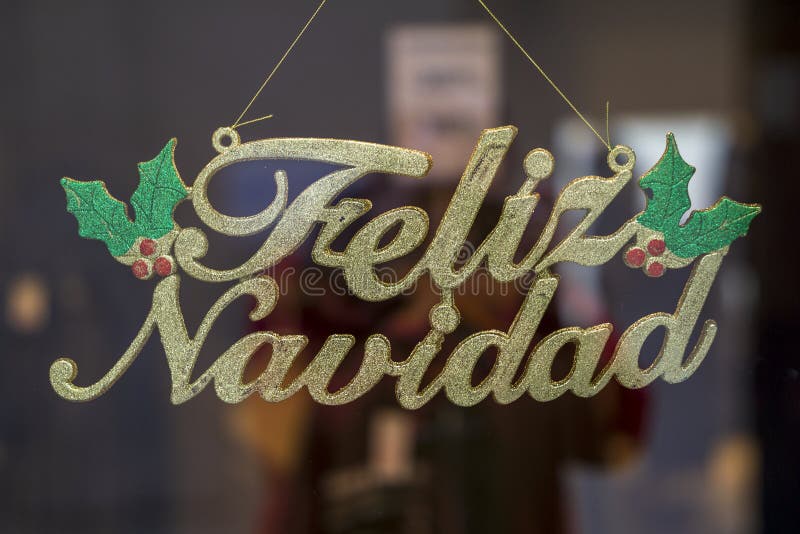 Merry Christmas Sign in Spanish Feliz Navidad Cadiz Andalusia stock image Merry Christmas Sign in Spanish Feliz Navidad Cadiz Andalusia stock image