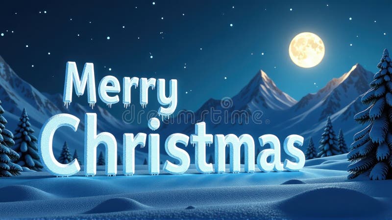 Merry Christmas Snow Landscape. stock illustration