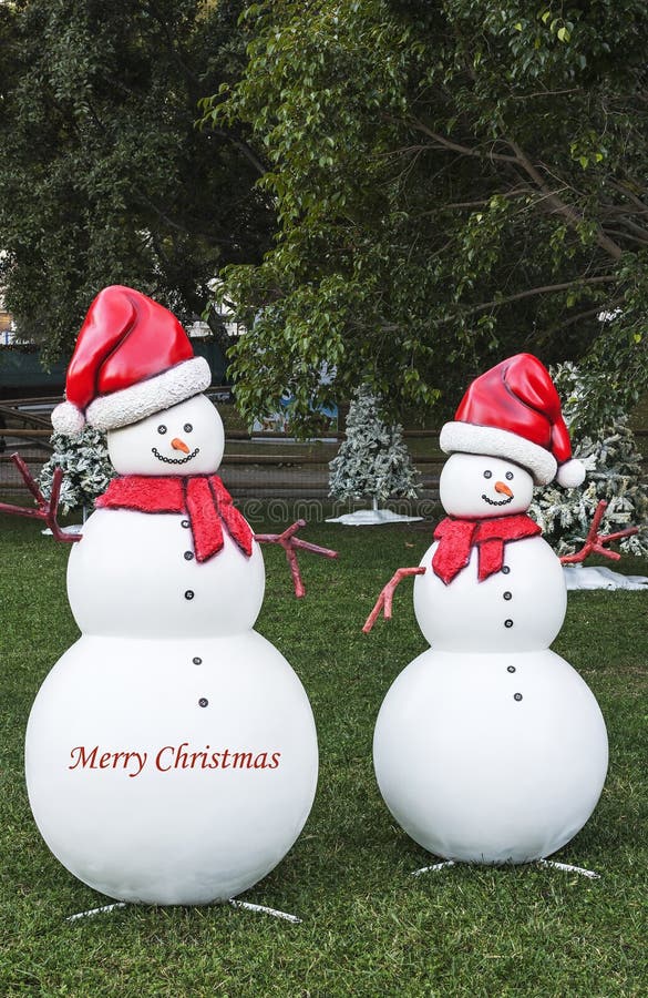 Merry Christmas snowmen stock image. Image of decoration - 104367817