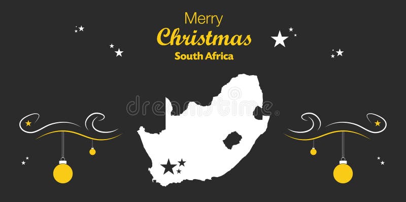 Merry Christmas Theme With Map Of South Africa Stock Illustration