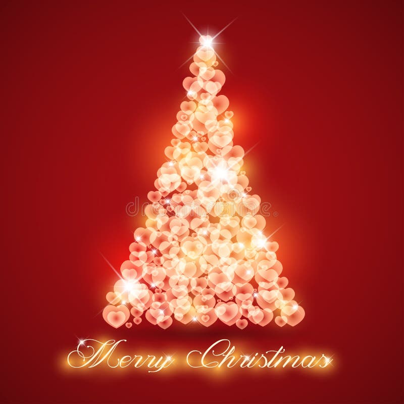 Merry Christmas tree love stock vector. Illustration of christmas