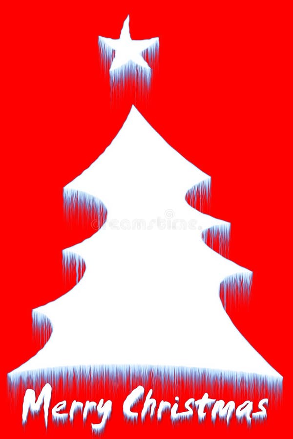 Merry Christmas tree on red