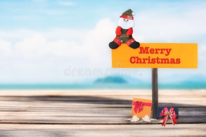 Merry Christmas on tropical beach