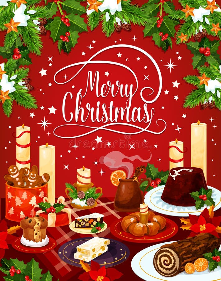 Santa Christmas Dinner stock vector. Illustration of fork - 57984573