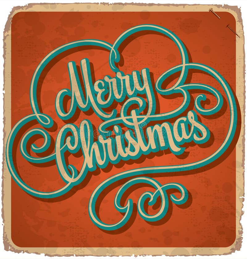 Merry Christmas Hand Lettering (vector) Stock Vector - Illustration of ...