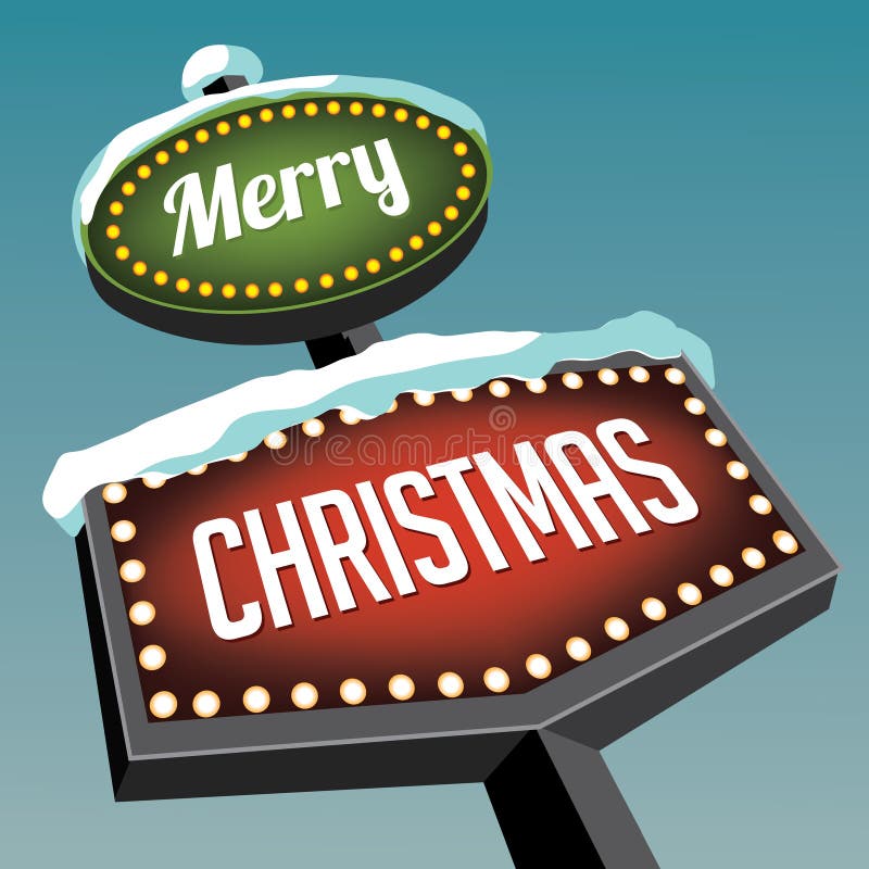 Merry Christmas Vintage Christmas Road sign stock illustration Merry Christmas Vintage Christmas Road sign stock illustration