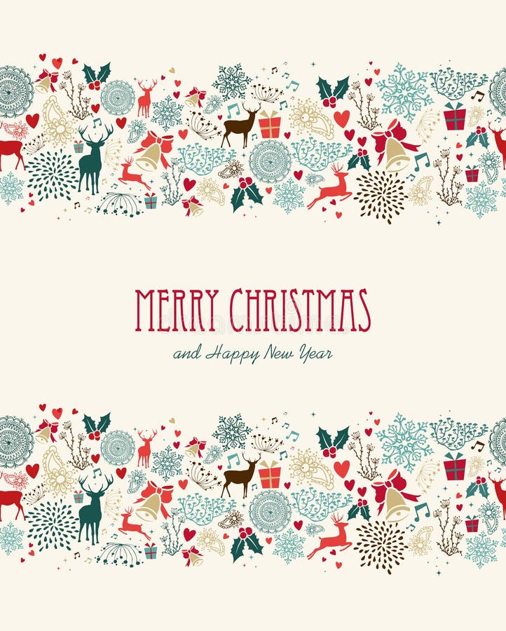Vintage Merry Christmas Concept Circle Stock Vector - Illustration of ...