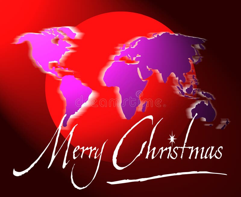 Merry christmas world map or globe
