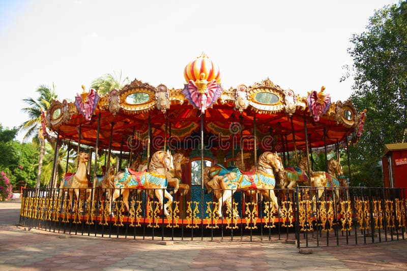 Merry Go Round in Empty Theme Park