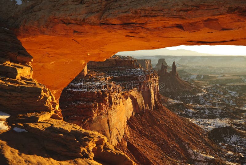 Mesa Arch at sunrise stock photo. Image of national, sunrise 12543008
