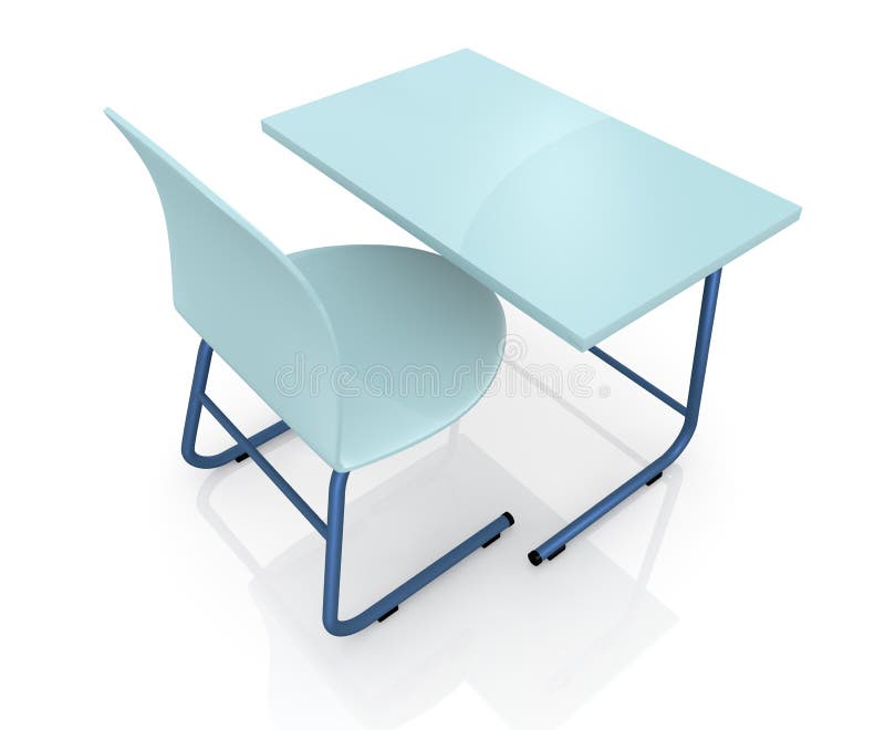 Mesa e cadeira de escola ilustração stock