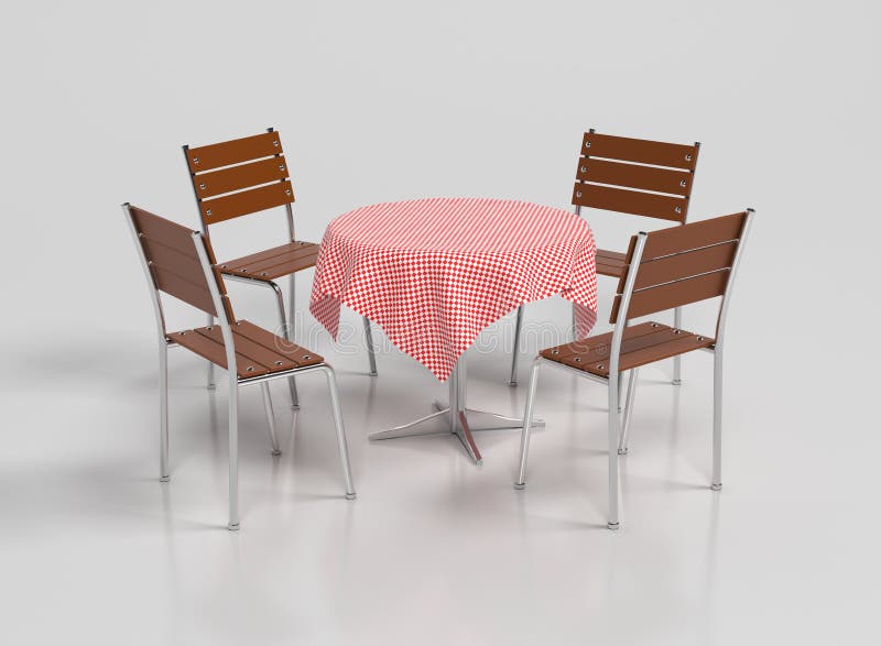 Mesa redonda con cuatro sillas de madera Interior del caf? ilustraci?n de la representaci?n 3d foto de archivo Mesa redonda con cuatro sillas de madera Interior del caf? ilustraci?n de la representaci?n 3d foto de archivo