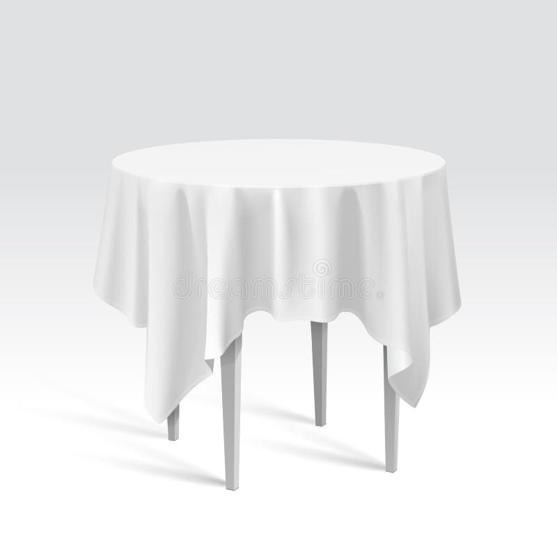 Mesa redonda vazia com toalha de mesa Vector ilustração stock