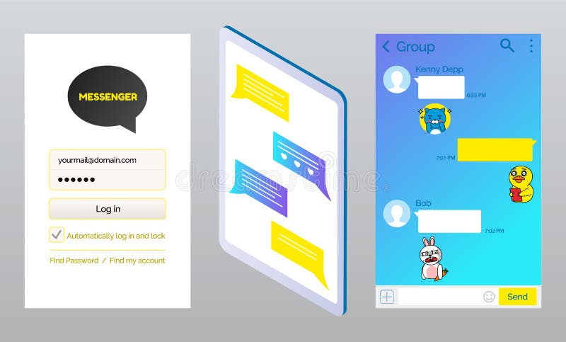 Mesagerul Kakao Talk făcut de coreeni royalty free illustration