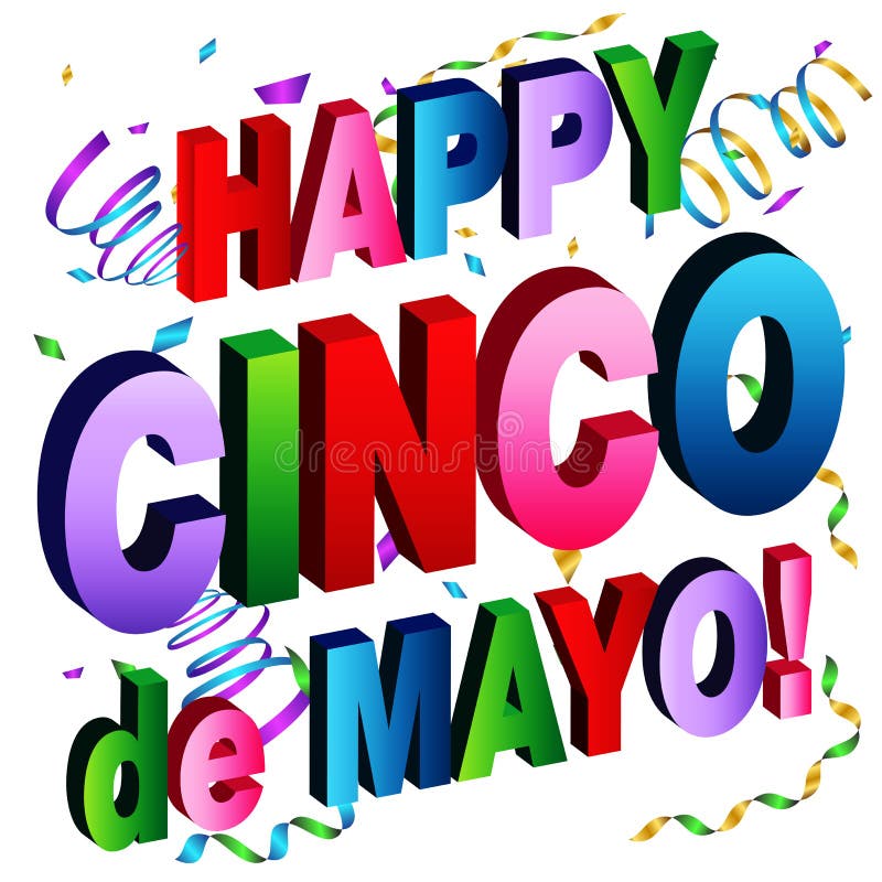 Mesaj cinco de mayo fericit royalty free illustration