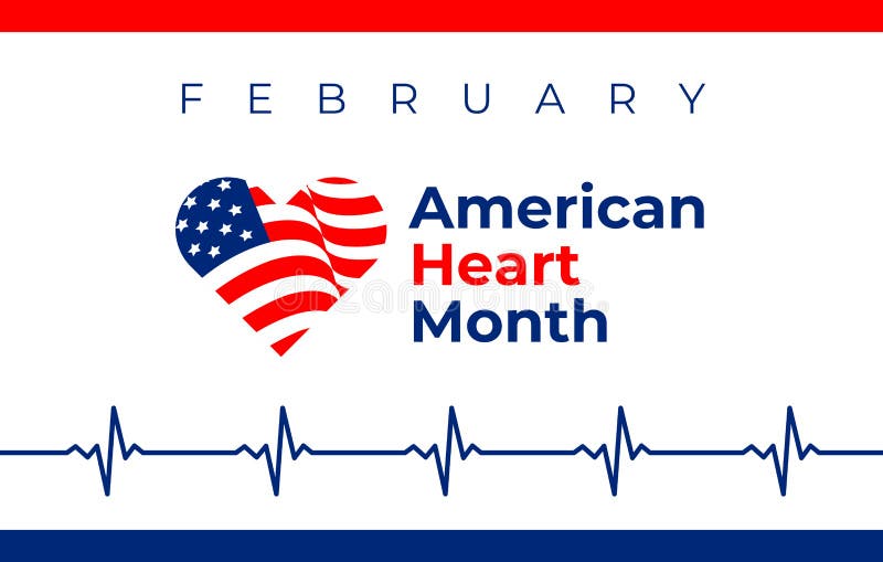 Mese del cuore nazionale a febbraio Design americano per bandiere e cuore Per striscioni, volantini, manifesti e social media