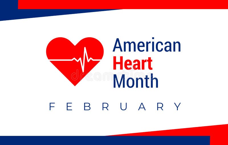 Mese del cuore nazionale a febbraio design americano per bandiere e cuore Per striscioni, volantini, manifesti e social media