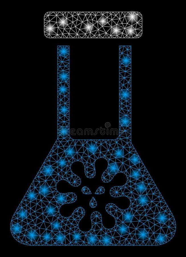 Mesh Carcass Infection Flask brillante con los puntos de destello ilustración del vector Mesh Carcass Infection Flask brillante con los puntos de destello ilustración del vector