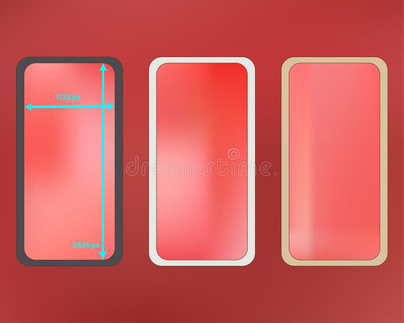 Mesh, Coral Colored Phone Backgrounds Kit. Stock Vector Illustration