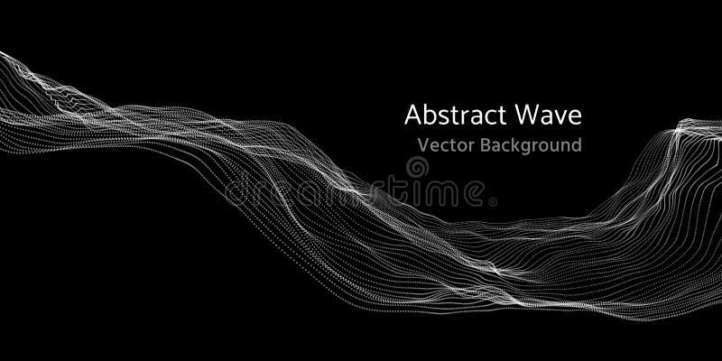 Mesh network 3d abstract wave and particles vector background royalty free illustration Mesh network 3d abstract wave and particles vector background royalty free illustration