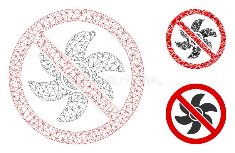 No Rotor Vector Mesh 2D Model and Triangle Mosaic Icon vector illustration