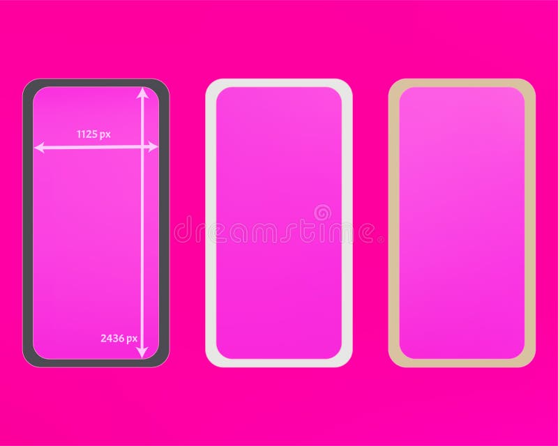 Mesh, Pink Colored Phone Backgrounds Kit. Stock Vector Illustration