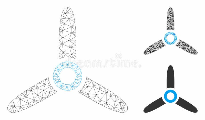 Rotor Vector Mesh 2D Model and Triangle Mosaic Icon royalty free illustration