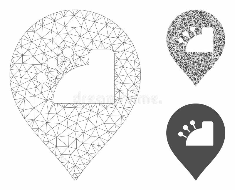 Shop Vector Mesh Network Model and Triangle Mosaic Icon vector illustration