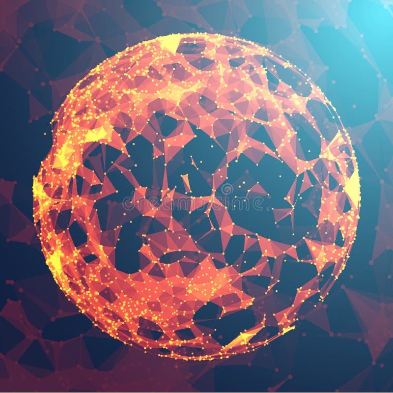 Download Mesh Sphere Tordu Lumineux Par 3d Abstrait Signe Au Néon Technologie Futuriste HUD Element Élégant Détruit Illustration de Vecteur - Illustration du dessin, futuriste: 77151436